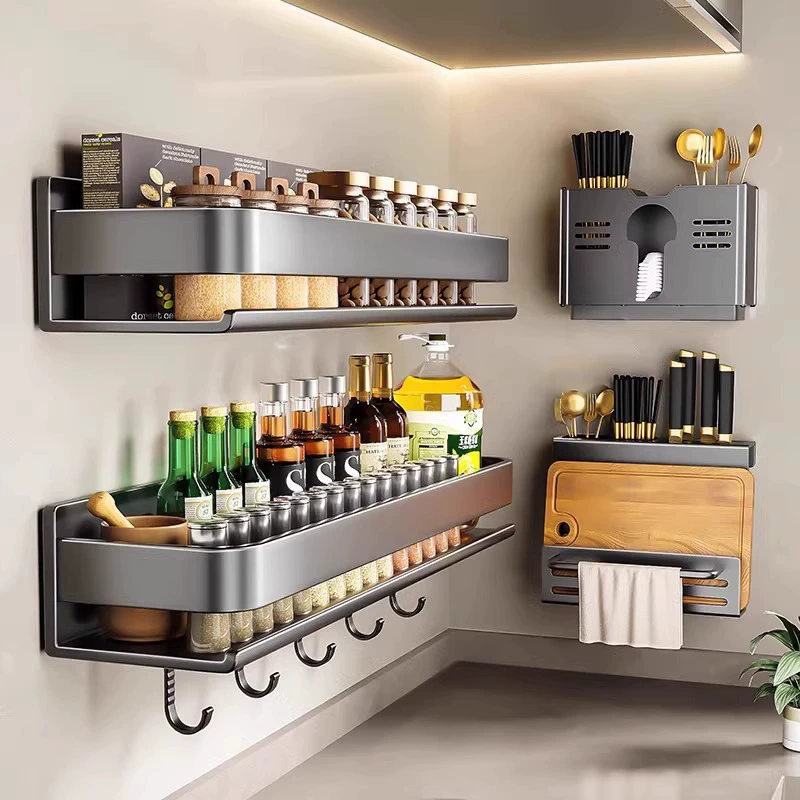 Spice Rack Wall-mounted Storage Rack Stainless Steel No-drill — spice rack wholesale pick on SpiceShelf
