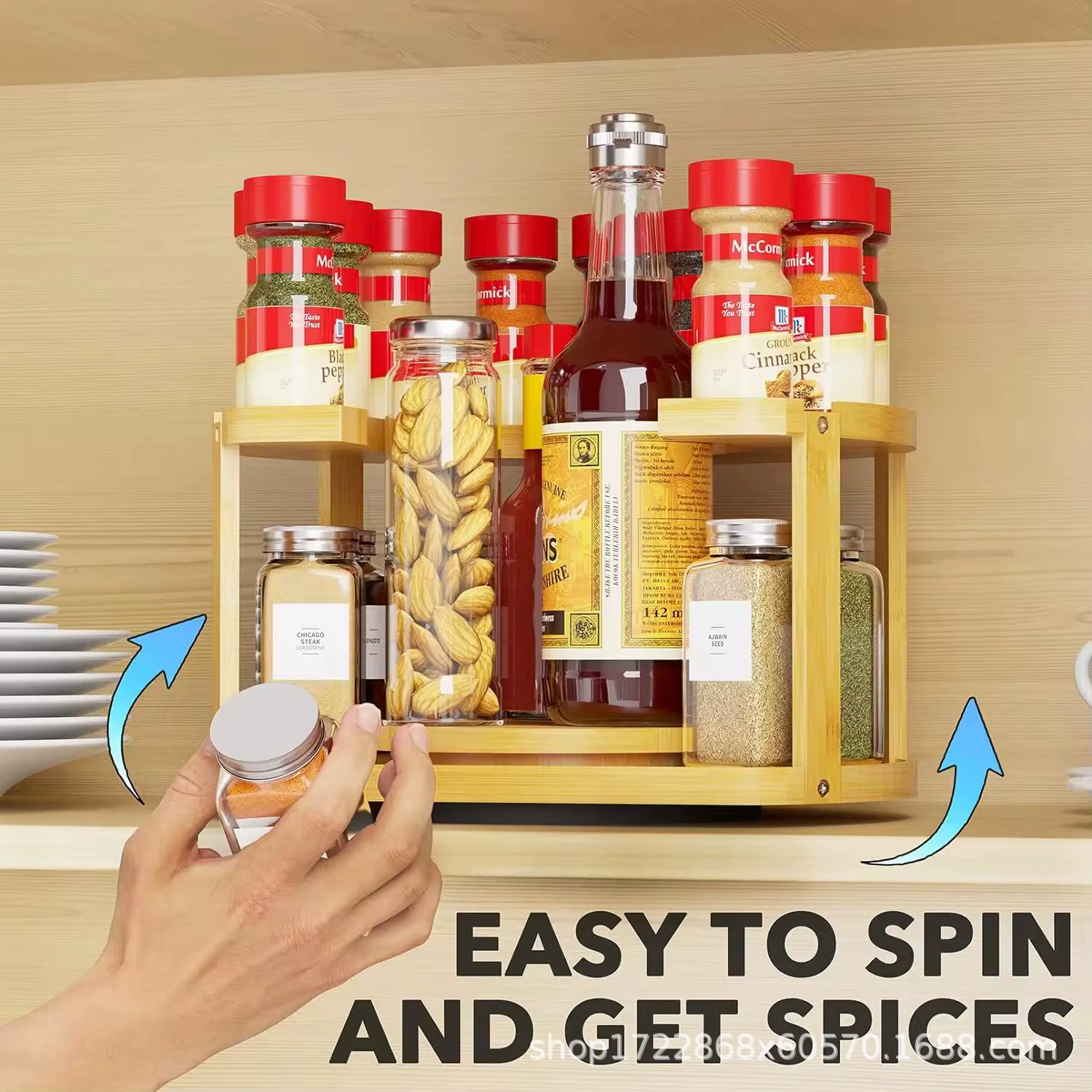 Spice Rack Turntable Storage Rack Rotating Kitchen — spice rack wholesale pick on SpiceShelf