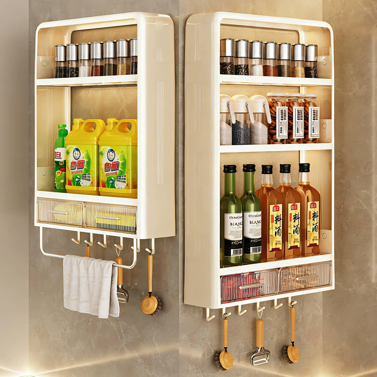 Spice Rack Wall-mounted Shelf Rack Multi-tier No-drill — spice rack wholesale pick on SpiceShelf
