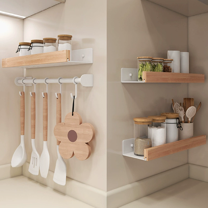Spice Rack Wall-mounted Storage Rack Solid Wood No-drill — spice rack wholesale pick on SpiceShelf