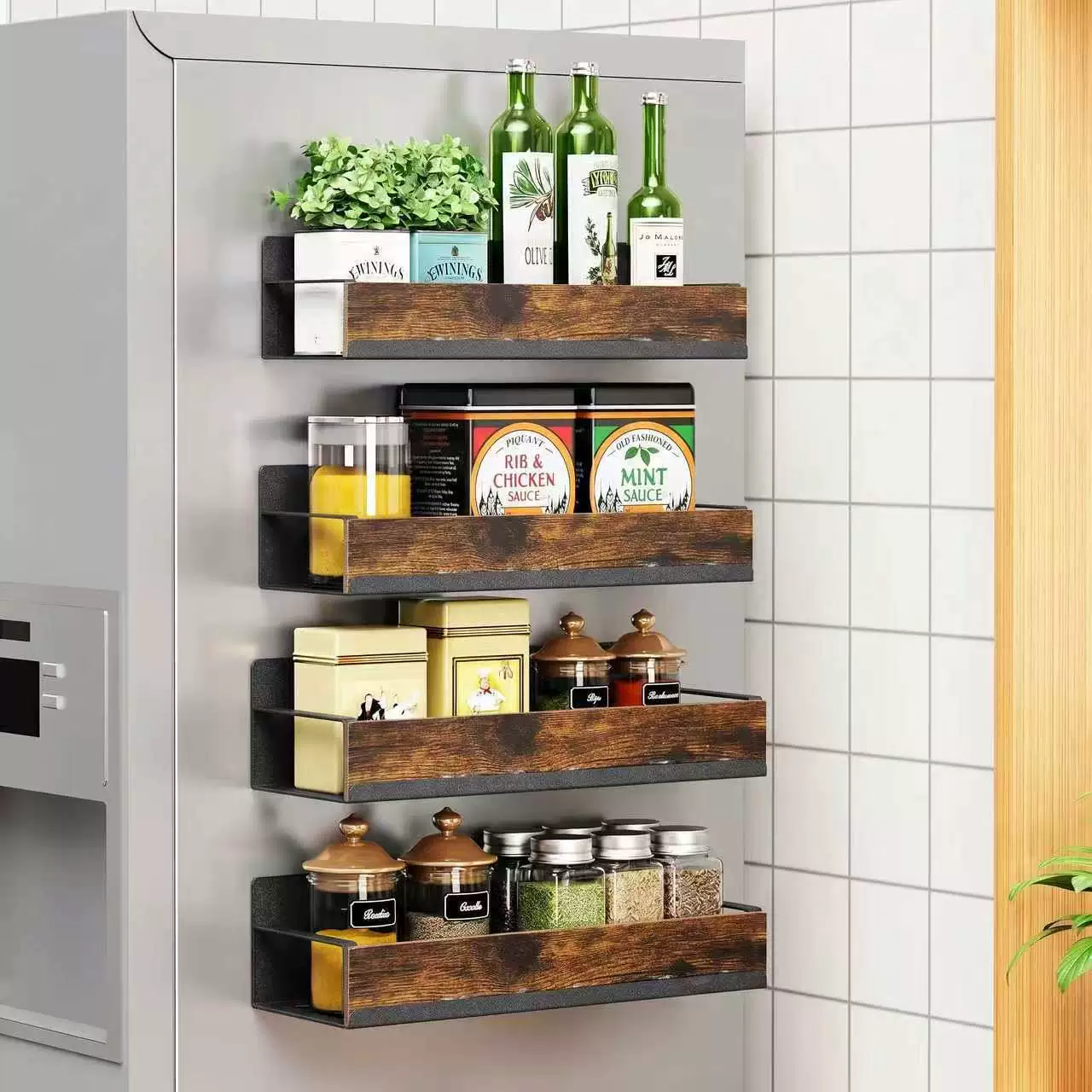 Spice Rack Magnetic Shelf Rack No-drill Kitchen — spice rack wholesale pick on SpiceShelf