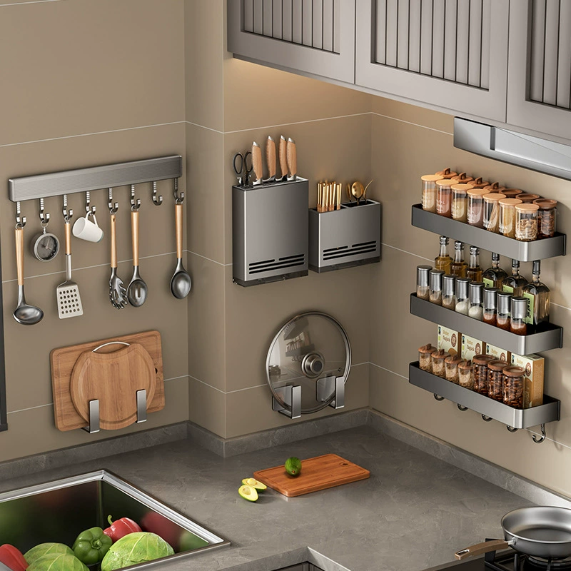 Wall-mounted Storage Rack Multi-tier No-drill Kitchen — spice rack wholesale pick on SpiceShelf